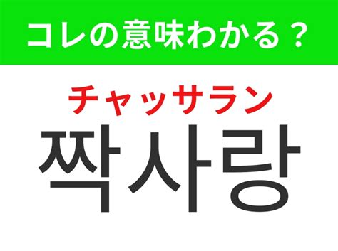 片思い 韓国語|짝사랑(チャッサラン)=「片思い」 